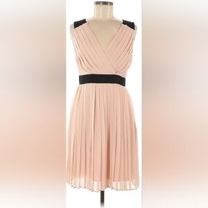 Elle Soft Pink & Black Pleated Cocktail Dress Size 14